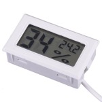 Digital thermometer and hygrometer with wire / probe, white color